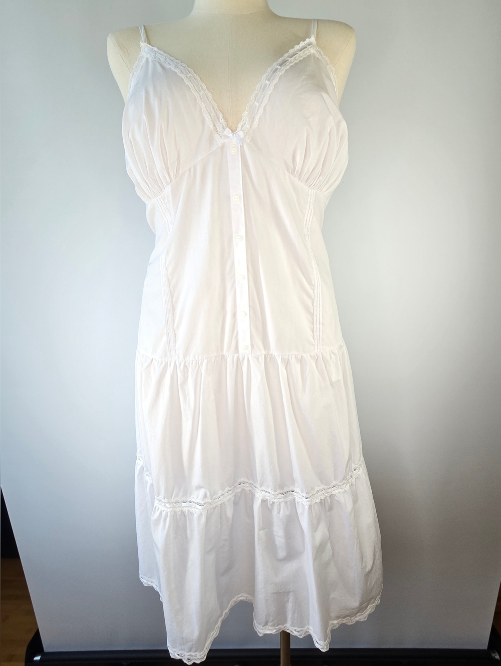 VS PINK x Frankies Bikinis Indiana Poplin White Cotton Midi Dress XXL